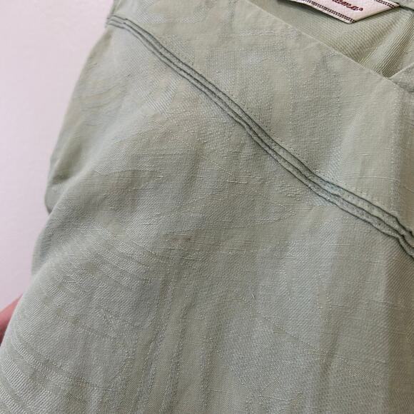 Tommy Bahama Womens Size 12 Silk & Linen Green Cropped Tank Top Tropical Preppy - Picture 2 of 4